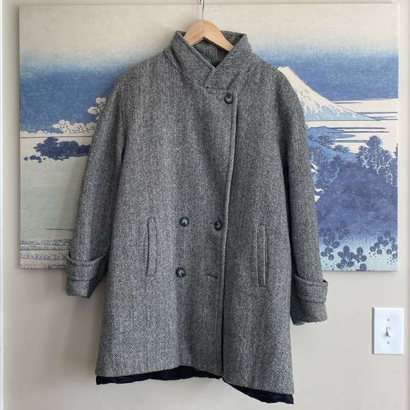 Stephanie Mathews Size 14 Black and White Woman's Pea Coat - Picture 1 of 12